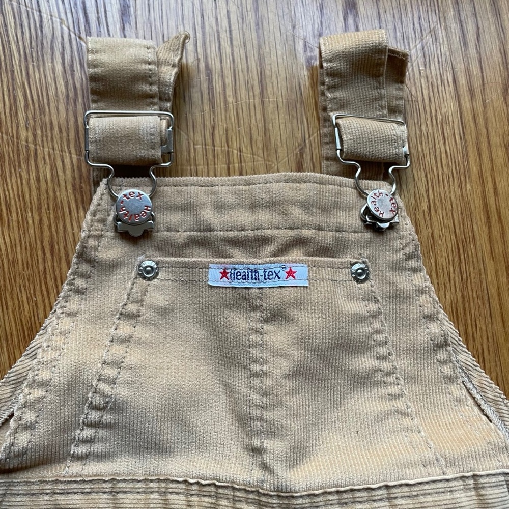 Vintage Health-Tex Tan Beige Corduroy Overalls